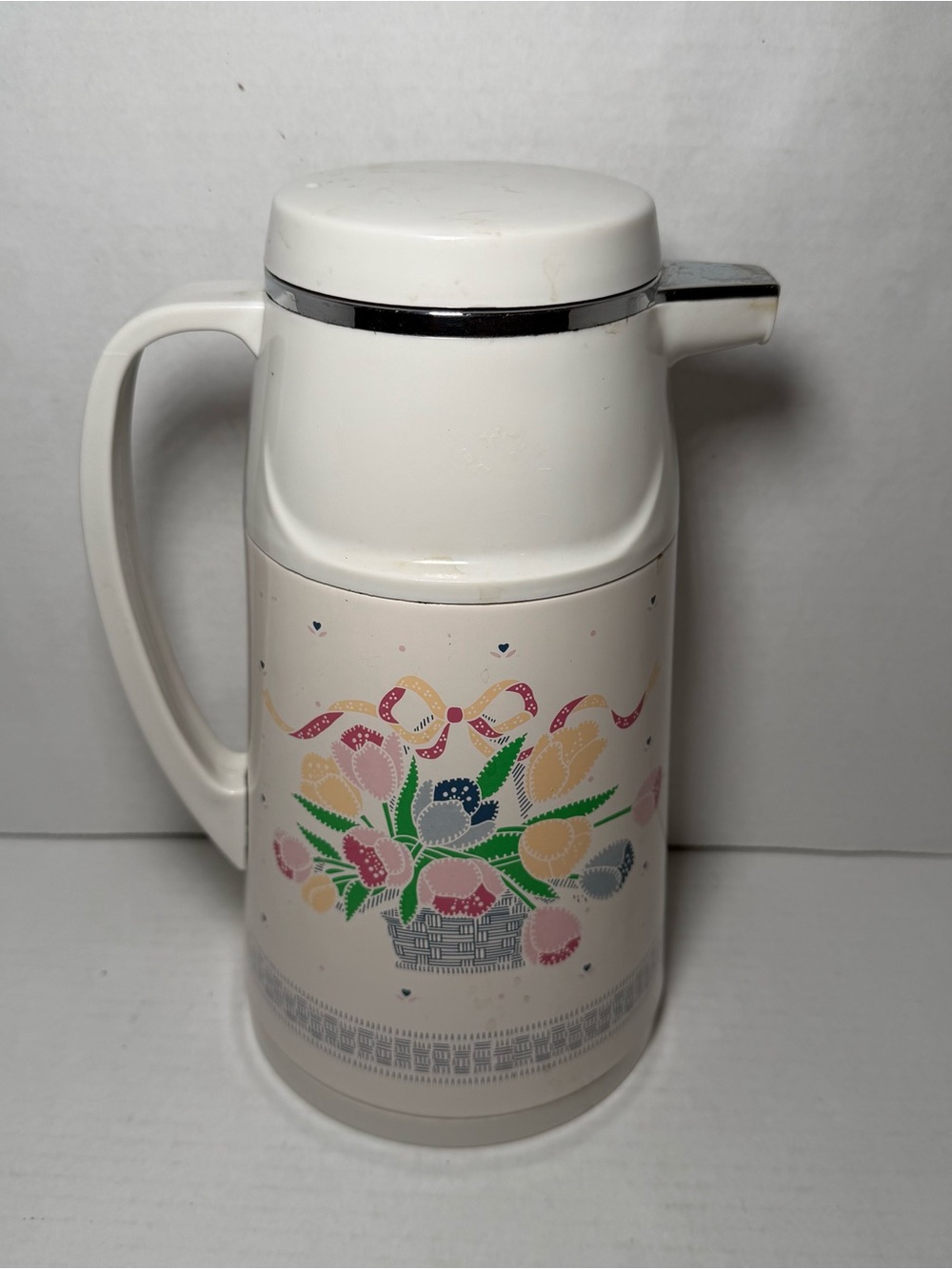 Vintage 80s 90s Floral Cottagecore Cottage Insulated Carafe Flowers